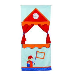 roba Théâtre de Marionnettes en Tissu + 6 Marionnettes à Main - Jeu d'Imitation - Théâtre de Guignol pour Cadre de Porte - dès 3 Ans - Multicolore, Kasperle (Kidtini GmbH, neuf)