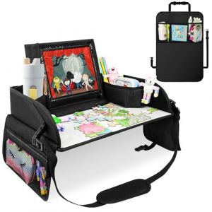 Adiwo 1 Pi&egrave;ce Plateau de Voyage pour Enfant, 1 Pi&egrave;ce Protection Dossier Voiture, Plateau Voiture Enfant avec Sac de Rangement et Tapis de Protection pour Dossier de Voitures pour SUV, Jeeps, Camions (Yoowe, neuf)