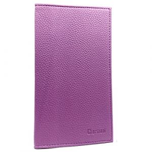 Charmoni - Etui Porte ch&eacute;quier Talon en Haut - 2 emplacements Porte Carte cr&eacute;dit - pi&egrave;ce d'identit&eacute; - Cuir Vachette - 11 cm X 19 cm (Mauve) (Charmoni, neuf)