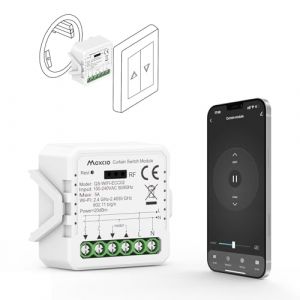 Maxcio MiNi Interrupteur Volet Roulant Connecté, Module Volet Roulant Compatible avec Alexa/Google Home, Commutateur de Redeau WiFi Contrôlé par L'APP Smart Life, Minuterie et Partage, Pourcentage (Maxcio Smart Mall, neuf)