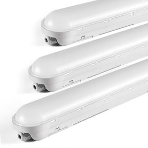 Tonffi 3 Pi&egrave;ces Neon LED 60 CM Reglette LED 18W 2250LM 4000K Naturel Blanc Tube Lampe Connectable Luminaire Plafonnier &Eacute;clairage pour Garage, Bureau, Atelier, Sous Sol (sunanl, neuf)