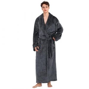 PUTUO Peignoir Robe de Chambre pour Homme: Peignoir Long en Flanelle Polaire Douce pour l&rsquo;Hiver - Robe de Chambre Chaude en Pilou-Pilou Id&eacute;e Cadeau de No&euml;l Anniversaire (PUTUO, neuf)
