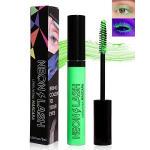 Mascara &agrave; Paillettes UV Fluo, Volume et Longueur, 1 Pi&egrave;ce Vert Imperm&eacute;able, Voluming Eyelash, Non Agglom&eacute;rant, Longue Dur&eacute;e, Anti-Salissures, Pour Halloween, Spectacles sur Sc&egrave;ne-02 (GZST-EU, neuf)