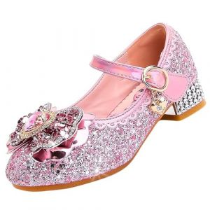 Vorkhuaeri Basket Enfant Fille Princesse Elsa, Chaussures de Danse Paillettes Costume Princesse, Adapt&eacute;es pour Habiller F&ecirc;te Cosplay Mariage No&euml;l (A3-Rosa,29) (Vorkhuaeri, neuf)