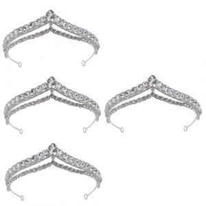 FRCOLOR 4 Pièces Couronne Décor De Princesse Accessoires De Mariée Diadème Pour Les Femmes Diadème D'anniversaire Mariage Diadème Pour Les Filles Diadème Élégant Tiare Diadème Fille Strass (White Beach, neuf)