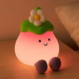 Veilleuse Aubergine en Silicone Changeant de Couleur Changeante Veilleuse LED Rechargeable avec 3 Niveaux de Luminosit&eacute; Kawaii D&eacute;coration de Chambre pour Enfants (一展灯饰, neuf)