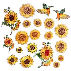 Woohome Patch Thermocollant, 22 PCS Tournesol Oiseau Papillon de Patch Ecusson Thermocollant Iron-on Patches Appliques pour Artisanat, Vêtements (CXiong, neuf)