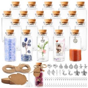 Samulee Omsscun 20 Pièces Bouteille Verre en Liege 30 ML, Petite Fiole en Verre, Mini Bocaux en Verre avec Bouchon pour Contenant Dragées, Mariage, F ête, Epices de Cuisine, DIY (pxbrotherec, neuf)