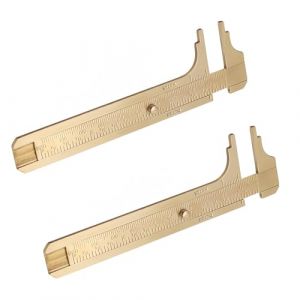 2 Pièces Pied À Coulisse Pratique En Laiton 0-100mm,Outil De Mesure De Règle De Jauge Coulissante À Double Échelle Coulissante En Laitonpour La Menuiserie Des Sourcils De Mesure De Bijoux (YIQings-US, neuf)