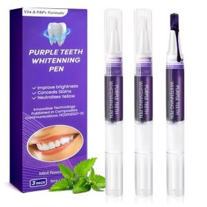 3 Pièces Stylo Blanchiment Dents Violet, Gel Blanchissant, Nettoie les Taches de Café, Thé et Tabac, Efficace et rapide, Soin Dentaire Doux à Utiliser à la Maison (jingxiyuzhou, neuf)
