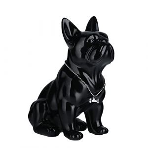 XYQXYQ Statue de bouledogue français, statue de chien noir assis en résine, sculpture de bouledogue anglais, sculpture de décoration d'intérieur, décoration de salon, bureau, collection moderne art (Hainan Xianyue Technology Co., Ltd., neuf)