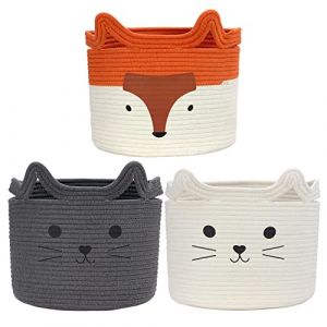 Goodheim Paniers De Rangement B&eacute;B&eacute;, Coton Panier Corbeille A Linge, Boite De Rangement Jouet Enfant, Joli Panier &agrave; Linge Pour Enfants Et B&eacute;B&eacute;S, Chambre, Coffre A Jouet Pour Chien Chat (Goodheim, neuf)