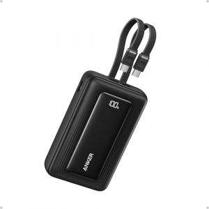 Anker Zolo Batterie Externe 20 000 mAh, Mod&egrave;le 2025 Am&eacute;lior&eacute;, Charge Rapide 45W Max, avec 2 C&acirc;bles USB-C Int&eacute;gr&eacute;s, 1 Port USB-C et A, Power Bank Compatible iPhone 17/16/15, Samsung et Plus (AnkerDirect FR, neuf)