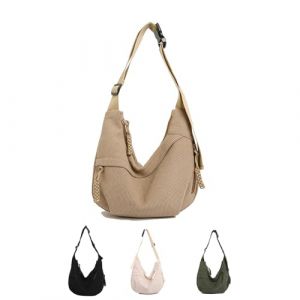 Hernin Sac Banane Femme Velours C&ocirc;tel&eacute;, Sac &agrave; Demi-Lune en Velours C&ocirc;tel&eacute;, Crescent Sac &agrave; Bandouli&egrave;re Sacs &agrave; Croissant Bandouli&egrave;re Ajustables Casual Port&eacute; &Eacute;paule Besace (kaki) (Hengning, neuf)