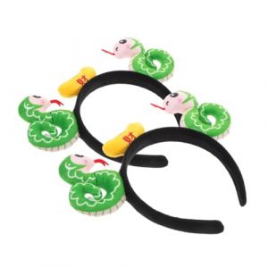 SHERCHPRY 2 Pièces Bandeau En Peluche Serpent Costume De Bandeau Pour Femme Beauté Peluche Noué Serpent Coloré Femme Méduse Bandes Bandes De Tête Pour Les Femmes Groupe Mignon Vert Plastique (Dnna Huang, neuf)