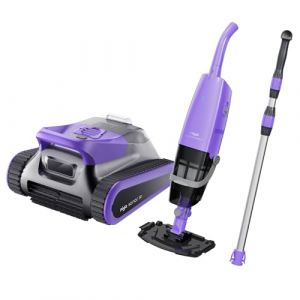 Niya Sonar 30 Robot Nettoyeur de Piscine sans Fil par à Toutes Les Piscines jusqu'à 10m et Aspirateur Rechargeable à Main Niya AquaSweep S1 avec Manche télescopique, Nettoyage combiné pour Piscine (Backyard and Pool Superstore, neuf)