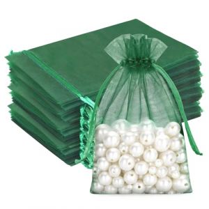 G2PLUS 50PCS Sacs Organza Vert fonc&eacute;: Pochette Cadeau en Organza 13x18cm Pochette &agrave; Bijoux,Sachets de Mariage, Bonbons,Lavande,F&ecirc;tes Pochette Cadeau &Eacute;l&eacute;gante et R&eacute;utilisables (BIGGER, neuf)