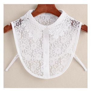 Yurosiay Faux col en dentelle pour femme - Col en dentelle - Col amovible - Vintage - Dentelle au crochet - Pour femme - Taille unique - Blanc 7# (Yurosiay, neuf)