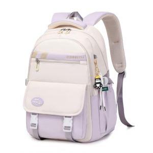 IvyH Sac à Dos pour Enfants - Cartable Fille Primaire avec Grande Capacité, Sac d'école pour Filles 9-16 ans, Sac à Dos Voyage Kawaii et Sac Ecole Décontracté Imperméable pour Adolescent, Violet (IvyH, neuf)