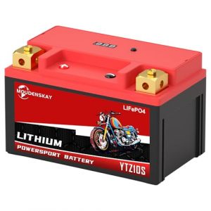 MOUDENSKAY Batterie Moto Lithium 12V Lithium Powersports Batterie avec BMS et affichage,51.2WH 4AH 300CCA YTZ10S Batterie Lifepo4 Moto Démarrer la batterie,pour motos,ATV,UTV,4 Wheeler,et plus (Tepure, neuf)