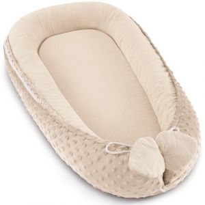bearmoss Baby Réducteur de Lit Bébé 90x50cm en Minky Polyvalent pour Nid d'ange Couffin et Naissance Chaud et Doux et Accessoires pour nid Douillet (Blanc Naturel) (fandoll, neuf)