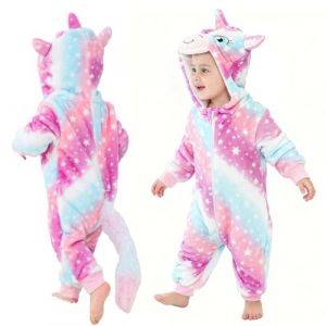 SingingWang Pyjama Animaux Enfant, Combinaison Pyjama Enfant, Deguisement Licorne, Surpyjama Fille, Surpyjama Garcon, Costume Cosplay Carnaval F&ecirc;te No&euml;l V&ecirc;tement de Nuit Unisexe 3-12 Ans (LIUFU258, neuf)