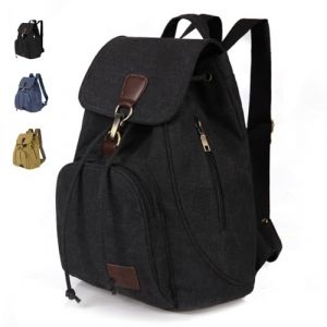 ModaZeal Sac &agrave; dos en toile pour homme et femme, sac &agrave; dos unisexe, sac d'&eacute;cole, sac de voyage d&eacute;contract&eacute;, sac &agrave; dos pour ordinateur portable, Noir, 34 x 15 x 30 cm (WT HCH, neuf)