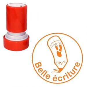 Belle écriture Tampon Auto-Encreur Enseignant - Orange 22mm, Re-éncrable (Education Enchantée, neuf)
