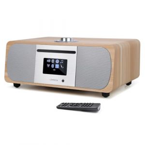 LEMEGA M5P Radio Dab avec Lecteur CD,Radio Internet WiFi,Radio Numérique Dab+ FM,Bluetooth, Spotify,Système Musical Hi-FI Stéréo 35W,Lecteur USB,Double Alarme,Horloge avec Télécommande,Chêne Blanc (LEMEGA EU, neuf)