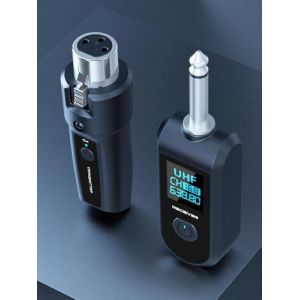 Ensemble émetteur et récepteur XLR sans fil UHF et émetteur récepteur de guitare sans fil, pour micro dynamique, mixeur audio, basse de guitare électrique, Sans fil pour système de micro (1 plateau) (Oceanialend, neuf)