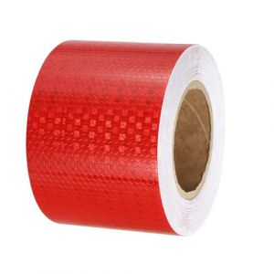 PATIKIL Ruban R&eacute;fl&eacute;chissant Adh&eacute;sif Rouge 1 Rouleau 10cm x 25 M&egrave;tres Ruban Adh&eacute;sif R&eacute;fl&eacute;chissant de S&eacute;curit&eacute; Imperm&eacute;able et Haute Visibilit&eacute; pour Camions, Remorques, Voitures (PATIKIL UK, neuf)