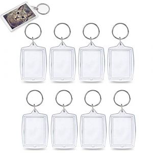 KINDPMA 25PCS Porte-Clés Photo Transparent en Acrylique Porte Clef Photo Personnalisé Rectangle Cadeau pour Fête des Mères pour Insérer Photo/Image/DIY/Halloween/Noël/Saint Valentin-(Insert 46x32mm) (KINDAKEU, neuf)