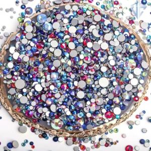 YTYHFEM Strass pour Ongles en Verre Rose Clair/Rose/Fuchsia/Siam SS3 ~ SS34, décorations pour Ongles en Cristal, mélange de Couleurs AB, SS6, 1440 pièces (qichunxianshuaideyongshangmaoxinggerenduzioz, neuf)