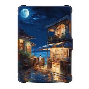 Coque pour Kobo Clara HD 2018 Etui Cuir Silicone Flip 360&deg; Auto Veille ou R&eacute;veil Magn&eacute;tique Case Airbag Antichoc Design Librairie en Bord de Mer Fille Etanche Housse Kobo Clara 2018 HD &Eacute;cran 6" (2) (SGKITM, neuf)