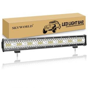 SKYWORLD 8D 23 pouces 59 cm 480W Barre de led 4x4, Rampe Feux Phare de Travail Barres lumineuses led pour Offroad Voiture V&eacute;hicule Camion Tracteur Quad Bateau (SKYWORLD-EU, neuf)