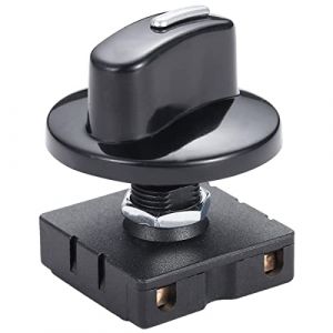Greluma Commutateur rotatif robuste 4 positions 3 vitesses 13A-125V/10A-250V, sélecteur de vitesse de chauffage du ventilateur avec bouton (Lumatech-EU, neuf)