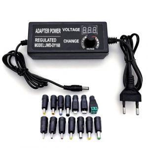 JZK 60W DC 3-12V 5A Alimentation à tension réglable avec affichage numérique, 100-240V AC à DC 3V 4V 4.5V 5V 6V 7V 8V 9V 10V 11V 12V Adaptateur secteur universel Transformateur Convertisseur (Union Max, neuf)