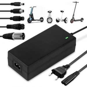 Chargeur Trotinette Electrique, 42V 2A Chargeur Velo Electrique, Chargeur de Batterie avec 4 Connecteurs, pour Hoverboard Scooter &eacute;lectrique, Planche &agrave; D&eacute;rive, Xiaomi M365 / Pro 2, V&eacute;lo D'&eacute;quilibre (YAOZHIRONGIOASPD, neuf)