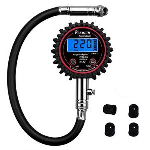 ENDARK Manometre Pression Pneu Numerique Testeur pour v&eacute;lo moto camion voiture vtt avec tuyau et d'affichage &agrave; cristaux liquides de contre-jour (EnDark Direct, neuf)