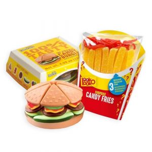 Set Candy Burger & Frites – Bonbons gélifiés rigolos façon fast-food – Idée cadeau originale pour enfants & adultes – Parfait pour fêtes, anniversaires, Secret Santa & candy bars (Natur und Gesund, neuf)
