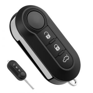 3 Boutons Coque de Clé de Voiture pour Fiat 500 500L Bravo Evo Punto Panda Peugeot Ducato Doblo Delta Lancia Y, Clé de Remplacement Facile à Installer, Coque de Clef Plip Télécommande (ZhanXingBoFu, neuf)