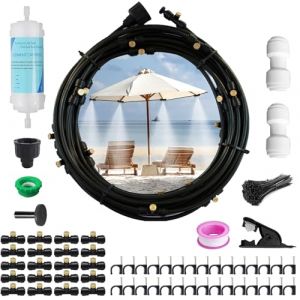 Kit d&rsquo;Irrigation,Brumisateur Terrasse Exterieur 18M,Syst&egrave;me de Brumisateur Ext&eacute;rieur,Kit de Tuyau Brumisateur,Syst&egrave;me de Refroidissement Ext&eacute;rieur,pour Terrasse,Jardin,Piscine (Toouse, neuf)
