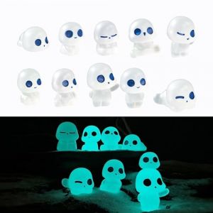 LIUYIDM Lumineux Arbre Elfes 10 Pièces Decoration Elfe Résine Miniature Bleu Mini Figurines Extraterrestres, Convient pour la Nuit, Le Jardin, Les Plantes en Pot, la Décoration d'halloween (LIUYIKJ, neuf)