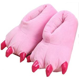 YELAN Chaussons femme Chaussons à pattes d'animaux Chaussons d'hiver mignons Chaussons d'intérieur pelucheux (Pink, Adulte, Femme, 35, Numérique (intervalle), Système Taille Chaussures EU, 39, Moyen) (YELAN STORE, neuf)