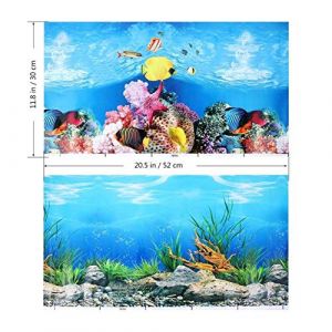 Lankater Aquarium De Fond Autocollant Poster, 3D Double Face Fish Tank Fond D'&eacute;cran Autocollant D&eacute;coratif, sous Backdrop Image D&eacute;cor (Putes, neuf)