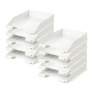 HAN 1027-X-12, corbeille &agrave; courrier KLASSIK, moderne, &eacute;l&eacute;gante et de look haute brillance. Lot de 10 unit&eacute;s, blanc (Smart Distribution Technologies GmbH, neuf)
