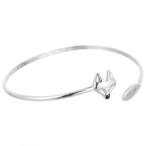 ifundom Bracelet en Cuivre Ajustable Anti-Allergie T&ecirc;te de Renard Ouverture R&eacute;glable Bijou Argent&eacute; pour Femme Accessoire &Eacute;l&eacute;gant pour Mariage et Occasions Sp&eacute;ciales (Ahern Li, neuf)