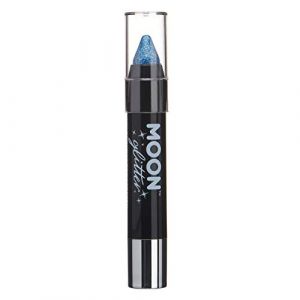 B&acirc;ton de peinture scintillante holographique/maquillage pour le visage et le corps par Moon Glitter - 3.5g - Bleu (NeonBeauty, neuf)