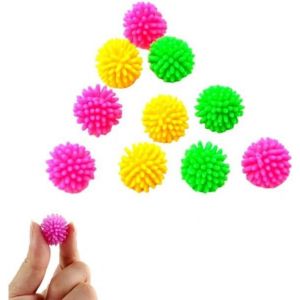 Lot de 10 mini balles anti-stress multicolores avec picots pour les zones de massage de 2 cm - Petite balle à picots pour auto-massage, rééducation et fitness, zones réflexes - Disponible en kit (MACHENGKK, neuf)