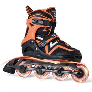 Ruthfot Patins en ligne r&eacute;glables pour enfants, gar&ccedil;ons et filles, patins lumineux pour enfants de 6 &agrave; 12 ans, patins lumineux d'ext&eacute;rieur pour femmes et hommes (Mufeela-FR, neuf)